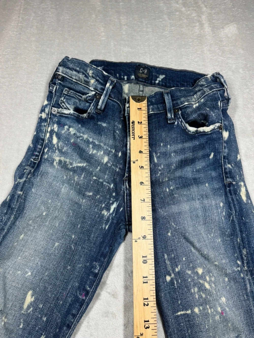 Citizens of Humanity COH Avedon Starry Night Paint Bleach Skinny Blue Jeans 28 - Picture 9 of 17